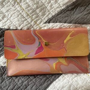 Leather Marble Handmade Marble Clutch Bag 100% Leather
